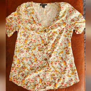 Something Navy Floral Blouse